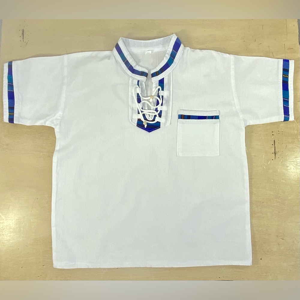 Camisa Tipica Guatemala Guatemalteca Blanco Taya 10 Indigenous Shirt Size 10